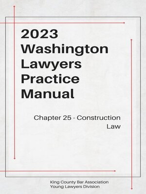 cover image of Washington Lawyers Practice Manual Chapter 25
